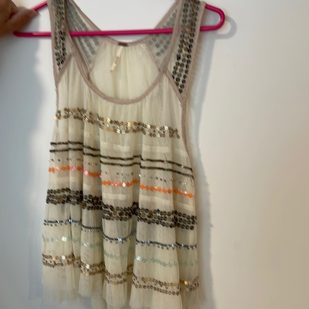 Free People sequin tank and neutrals tank